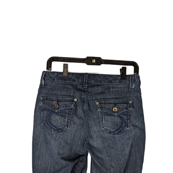 Sonoma Jeans 6 Women's Blue Dark Wash Wide Leg Cuffed Hem Capris - Picture 5 of 6